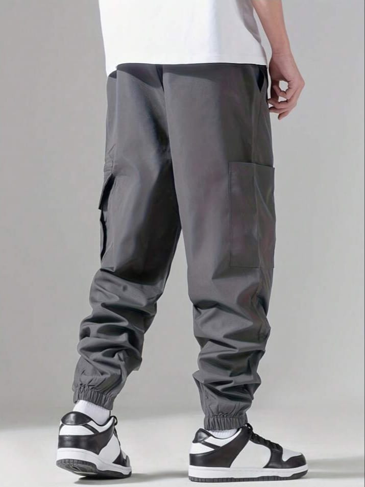 REALX Men's Pocket Side Drawstring Waist Cargo pants
